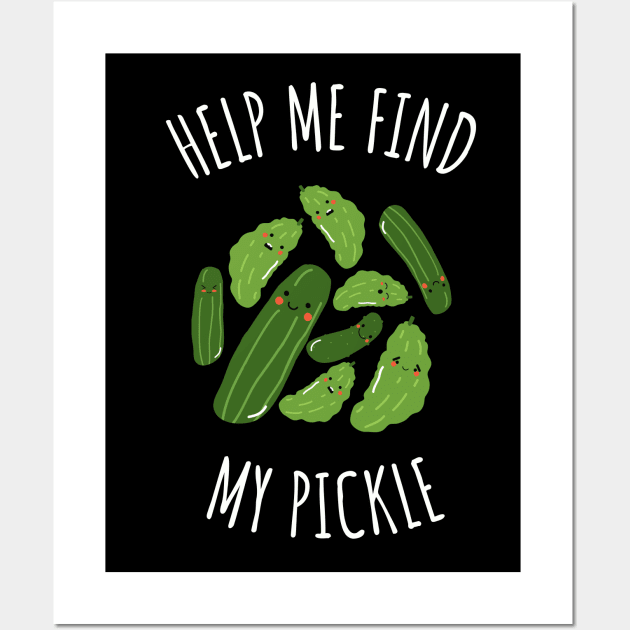 Help Me Find My Pickle Lost Pickle Funny Wall Art by DesignArchitect